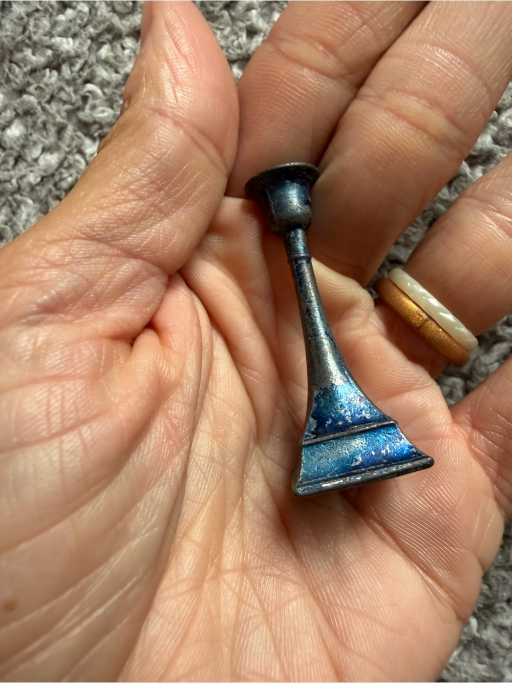Vintage Metal Candlestick - mini size